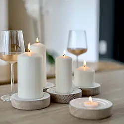 Decor candles on table